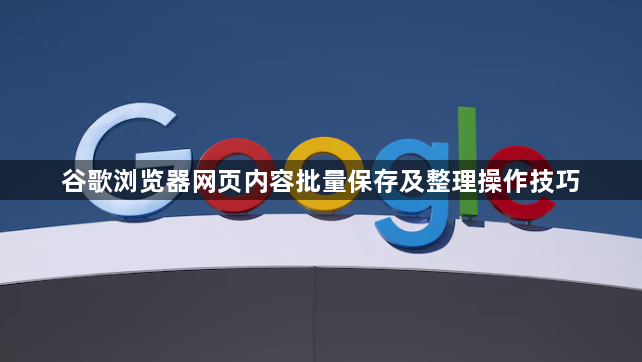 谷歌浏览器网页内容批量保存及整理操作技巧1
