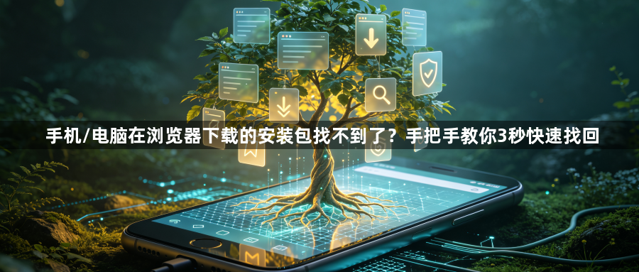 手机/电脑在浏览器下载的安装包找不到了？手把手教你3秒快速找回1