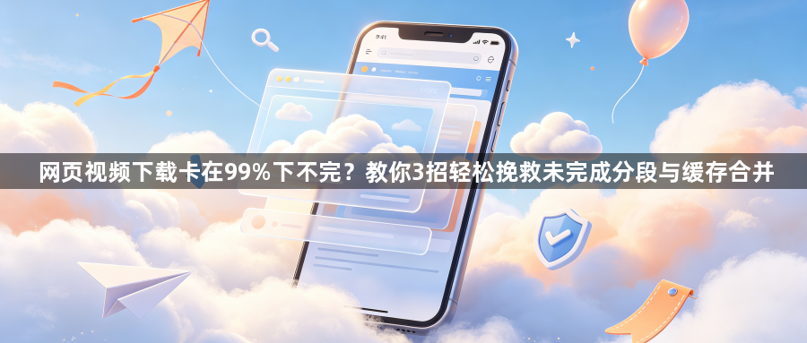 网页视频下载卡在99%下不完？教你3招轻松挽救未完成分段与缓存合并1